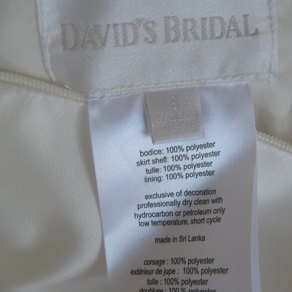 David's Bridal Flower Girl Dress New w/tags Ivory Sz 8 Satin Bodice, Lace, Tulle - Picture 3 of 8